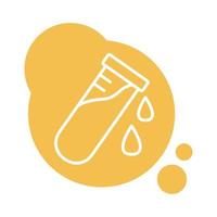 ícone de estilo de bloco de laboratório de teste de tubo médico vetor