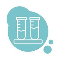 ícone de bloco de laboratório de teste de tubos médicos vetor