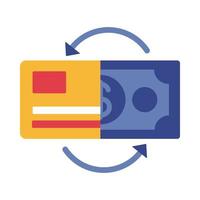 cartão de crédito e pagamento de contas online estilo plano vetor