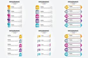 conjunto de design plano de infográficos de ilustração vetorial para folheto publicitário e revista vetor