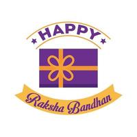 celebração raksha bandhan feliz com estilo simples de presente vetor