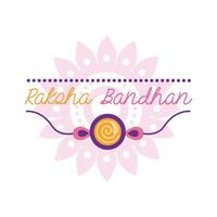 celebração raksha bandhan feliz com estilo simples de pulseira vetor
