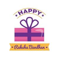 celebração raksha bandhan feliz com estilo simples de presente vetor