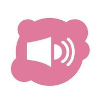 ícone de estilo de bloco de dispositivo de áudio de alto-falante de som vetor