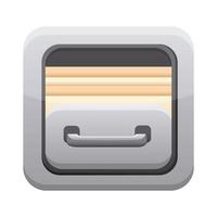 ícone isolado do menu do botão do app do gabinete de arquivos vetor
