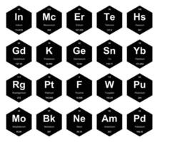 20 tabela periódica do design do pacote de ícones de elementos vetor