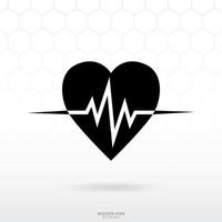 coração e banner de ícone saudável vetor