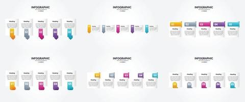 conjunto de design plano de infográficos de ilustração vetorial para folheto publicitário e revista vetor