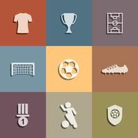 conjunto de ícones de árbitro de futebol. sinal e símbolo abstratos do futebol. vetor. vetor