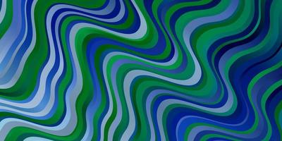pano de fundo vector azul e verde claro com linhas dobradas.