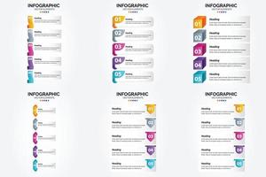 conjunto de design plano de infográficos de ilustração vetorial para folheto publicitário e revista vetor