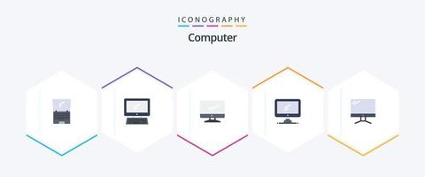 pacote de ícones planos de computador 25, incluindo . imac. vetor