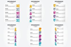 conjunto de design plano de infográficos de ilustração vetorial para folheto publicitário e revista vetor