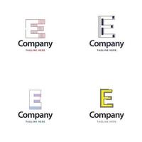 letra e design de pacote de logotipo grande design criativo de logotipos modernos para o seu negócio vetor