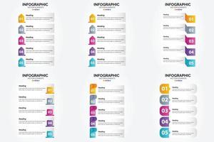 conjunto de design plano de infográficos de ilustração vetorial para folheto publicitário e revista vetor