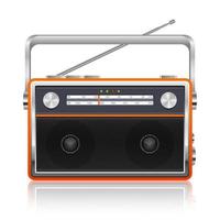 ilustração em vetor rádio portátil vintage isolada no fundo branco