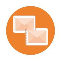 envelope mail enviar ícone de estilo de bloco vetor