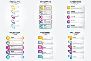 conjunto de design plano de infográficos de ilustração vetorial para folheto publicitário e revista vetor