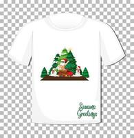 personagem de desenho animado do papai noel em camiseta vetor