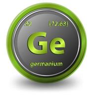 elemento químico de germânio. símbolo químico com número atômico e massa atômica. vetor
