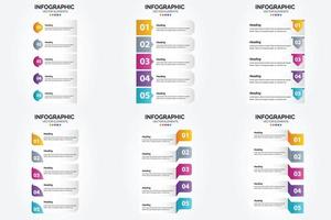 conjunto de design plano de infográficos de ilustração vetorial para folheto publicitário e revista vetor