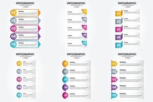 conjunto de design plano de infográficos de ilustração vetorial para folheto publicitário e revista vetor