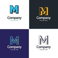 letra m design de pacote de logotipo grande design criativo de logotipos modernos para o seu negócio vetor