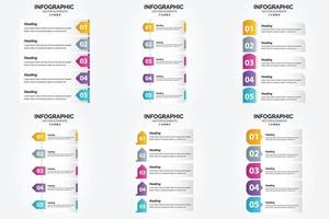 conjunto de design plano de infográficos de ilustração vetorial para folheto publicitário e revista vetor