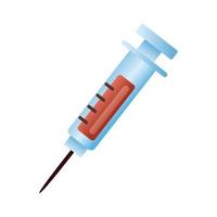 ícone de estilo gradiente de seringa de vacina vetor