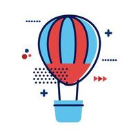 ícone de estilo plano de viagem em balão de ar quente vetor