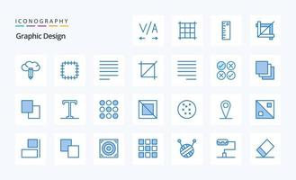 pacote de ícones azuis de 25 designs vetor