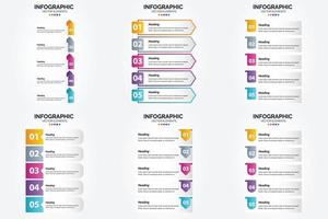 conjunto de design plano de infográficos de ilustração vetorial para folheto publicitário e revista vetor