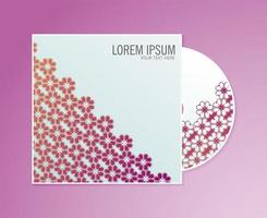 capa de cd gradiente com textura de padrão floral vetor