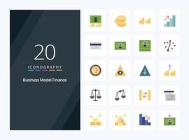 20 ícones de cores planas de finanças para apresentação vetor