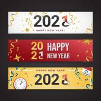 banner colorido feliz ano novo 2021 vetor