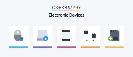 pacote de ícones plana 5 de dispositivos, incluindo dispositivos. computadores. gadget. ipad. gadget. design de ícones criativos vetor