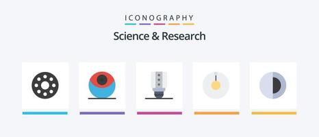 pacote de ícones de ciência plana 5, incluindo . claro. Sol. espaço. design de ícones criativos vetor