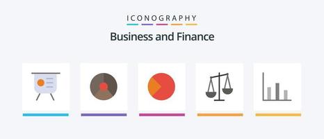 pacote de ícones de 5 planos de finanças, incluindo . gráfico. gráfico. finança. finança. design de ícones criativos vetor