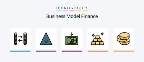 linha de finanças cheia de 5 ícones incluindo . dinheiro. pirâmide. carreira. design de ícones criativos vetor