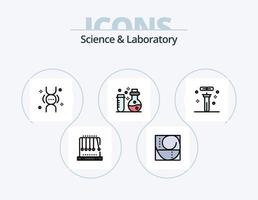 linha de ciência cheia de ícones do pacote 5 design de ícones. . Ciência. proporção áurea. laboratório. biologia vetor