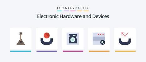 pacote de ícones plana 5 de dispositivos, incluindo . esquecidas. disco. ligar. procurar. design de ícones criativos vetor