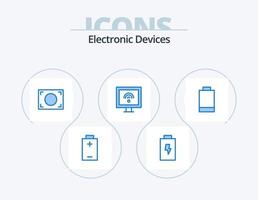 design de ícones do pacote de ícones azuis de dispositivos 5. . potência. foto. elétrico. televisão vetor