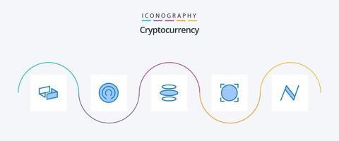 pacote de ícones de criptomoeda azul 5, incluindo criptomoeda. moeda de nome. moeda. moeda criptográfica. moeda alternativa vetor