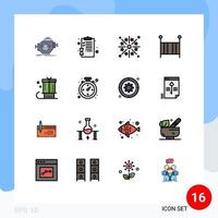 conjunto de 16 sinais de símbolos de ícones de interface do usuário modernos para páginas infantis de berço, férias de bebê, elementos de design de vetor criativo editáveis