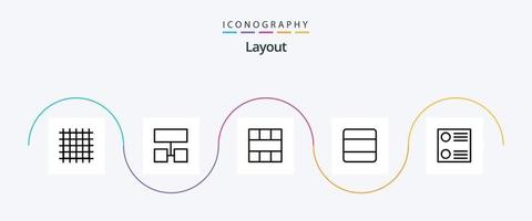 pacote de ícones da linha de layout 5, incluindo botão de opção. vertical. grade. pilha. rede vetor