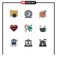 9 ícones criativos, sinais modernos e símbolos de presentes, como vetores de amor esportivo, elementos de design de vetores editáveis