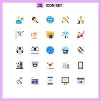 pacote de ícones de vetores de ações de 25 sinais e símbolos de linha para elementos de design de vetores editáveis de espanador de bulbo on-line de mão inteligente