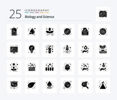 pacote de ícones de glifos sólidos de biologia 25, incluindo planta. Nota. plantar. mensagem. natural vetor