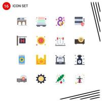 16 ícones criativos sinais e símbolos modernos de segurança de viagem oito proteção gdpr pacote editável de elementos de design de vetores criativos