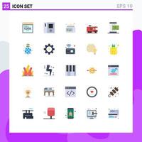 25 ícones criativos sinais modernos e símbolos de elementos de design de vetores editáveis de loção de bombeiro online